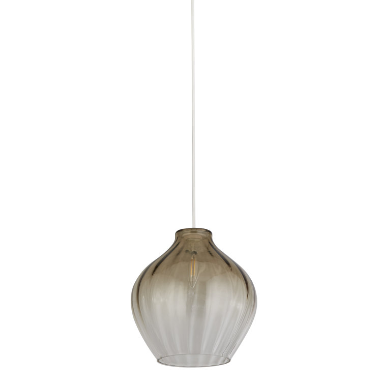 Canora Grey 22Cm H Glass Oval Lamp Shade ( Clip On ) in Amber Wayfair